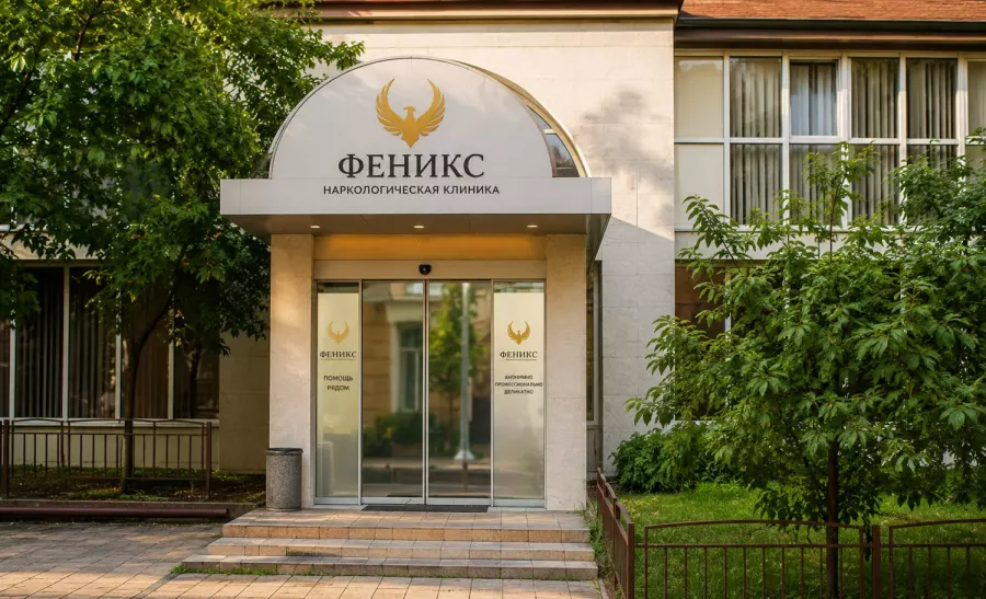 Вход в наркологическую клинику «Феникс» в Гагарине